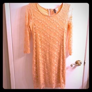 Peachy Pink Lace Dress